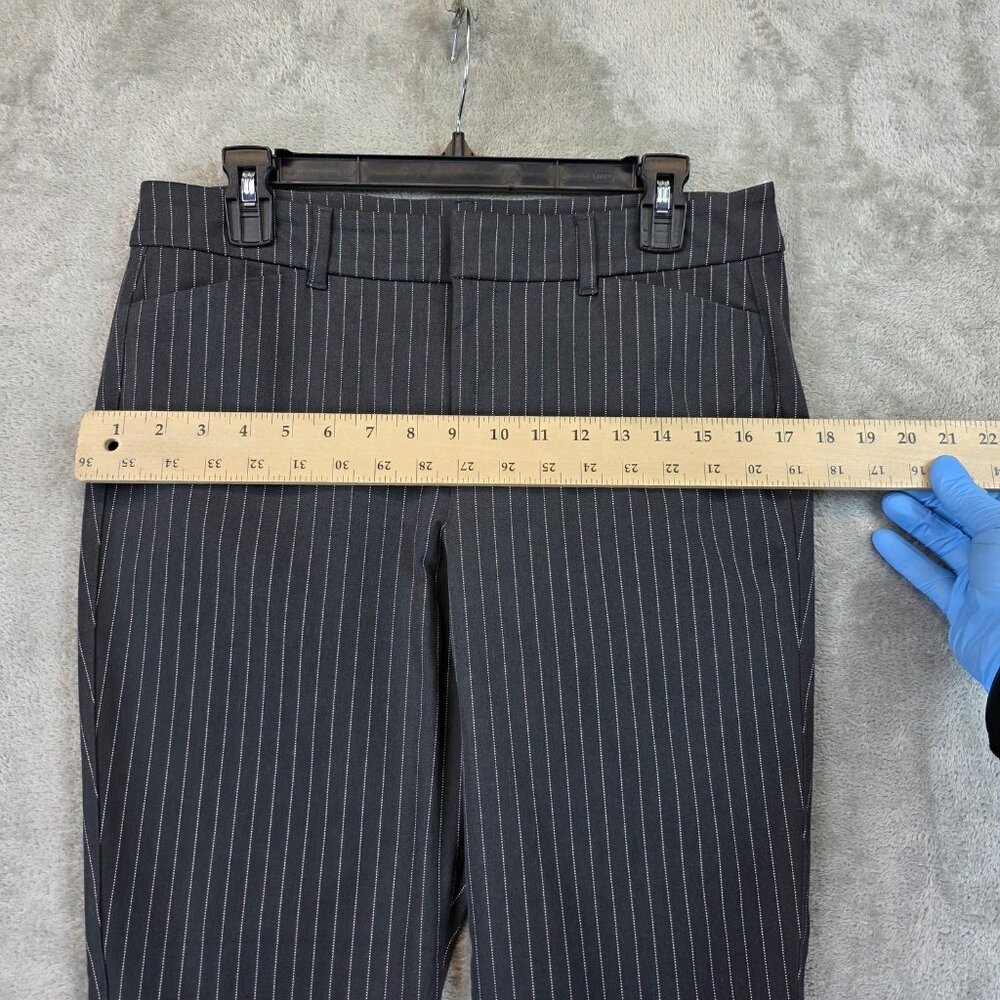 Old Navy Pants Womens Size 10 Gray Pinstripe High Rise Pixie Skinny Ankle Dress - Picture 5 of 12